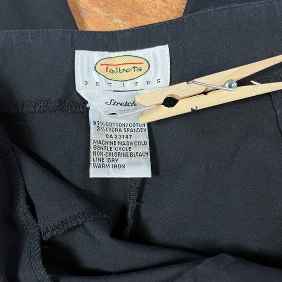 Talbots Petites Cropped Straight Leg High Water Chinos Womens 8 Flat Front Black - Picture 7 of 11